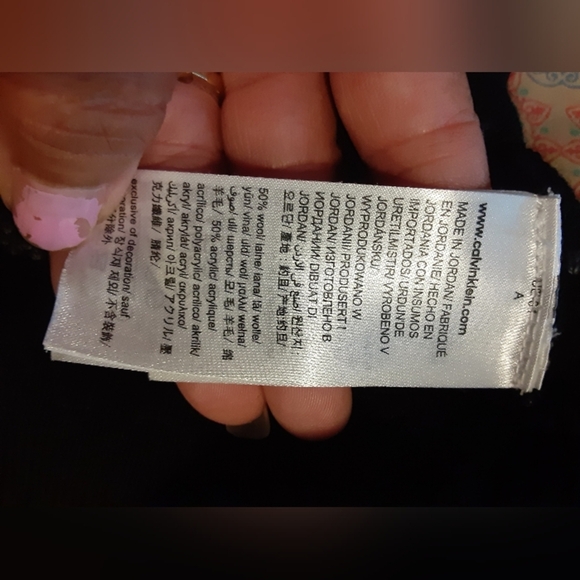 Calvin Klein Men's Merino Wool Blent Stripe Long Sleeve Sweater Size Lar… - Picture 5 of 5